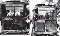 Tranvias conducido por estudiantes del Colegio de Ingenieros, en una huelga del 1 de diciembre de 1933. Foto ABC
