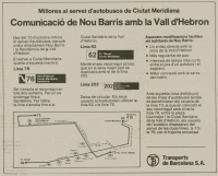 Mejoras en el servicio de Ciudad Meridiana, oct.1985