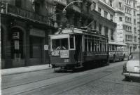 Tranvía en el Carrer Gran, ago.1962. Foto Brasó