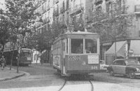 El tranvía 849 circuló con una franja azul en la parte posterior. Durante un tiempo también circuló así el 853. Foto Boletín Informativo TB