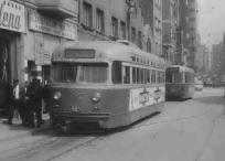Tranvía de la línia 156 en Collblanc, 1969