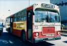 Línea 2 en la Pl. Mª Cristina. Foto STB, abril 1989