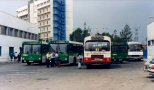 Autobuses  de Lydia y Barcelona Transports a la vez, mayo 1989. Foto STB